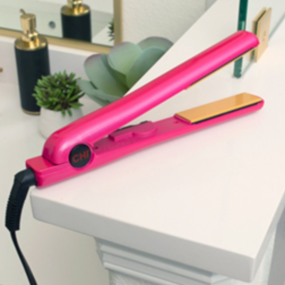 GIFT IDEA!  CHI FOR ULTA BEAUTY PINK 1" TOURMALINE CERAMIC TRAVEL FLAT IRON NEW